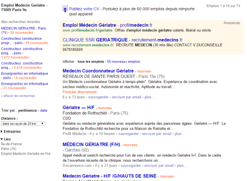 Recherche de poste